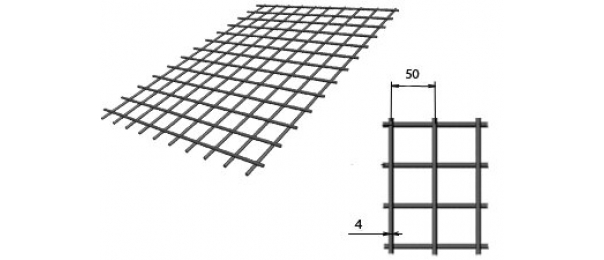 Сетка сварная (дорожная) 50х50х4мм 1х2м купить с доставкой в Истре